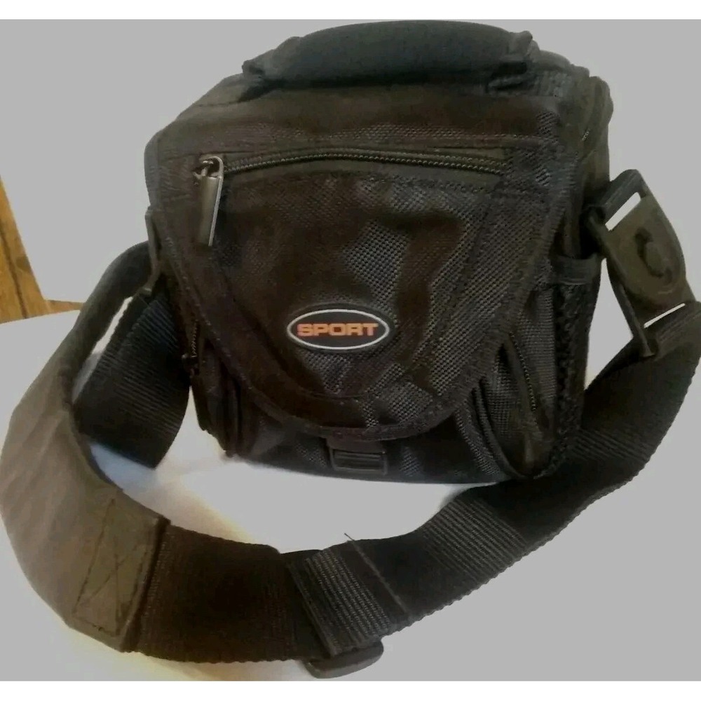 Camera Bag Black Adjustable Removeable Strap‎ Zip Divider 6 Various Type Pockets